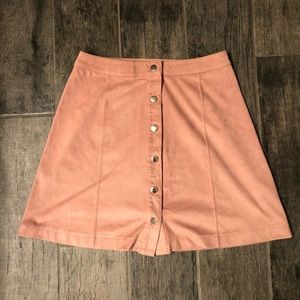Kenzie light pink button up skirt, size small